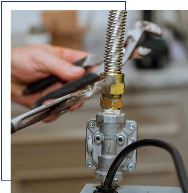 natural gas Split Gas Line to Gas worktop near the hob